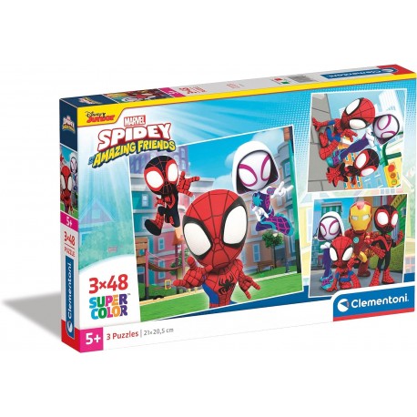 Puzzles Spidey 3 x 48 piezas Cuadrados - Super Color
