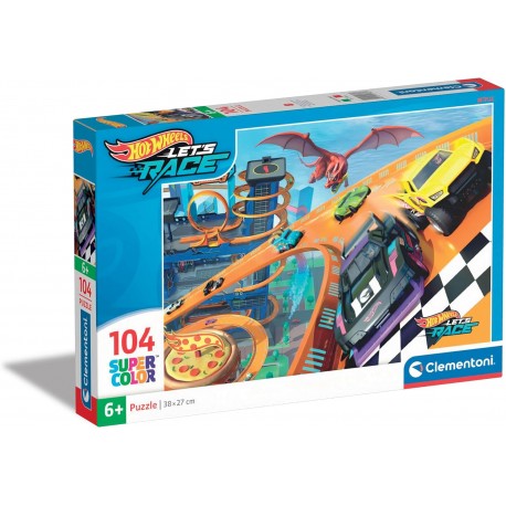 Puzzle Hotwheels 104 Piezas.- Super Color Puzzles