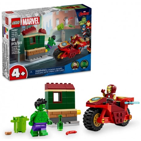 Iron Man con Moto y Hulk -Lego