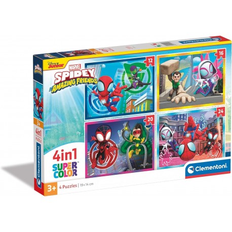 Puzzle Spidey y amigos 4 en 1 Supercolor - Puzzles Clementoni