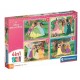 Puzzles Princesas Disney 4 en 1 - Super Color Clementoni
