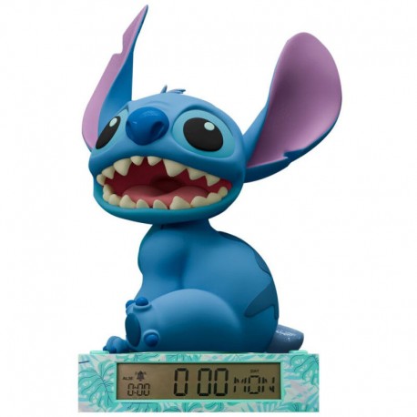 Lampara 3D con despertador Stitch Disney - Kids Juguetes