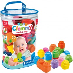 CLEMMY Bolsa de 20 Piezas Blanditas Construcción - Clementoni Baby