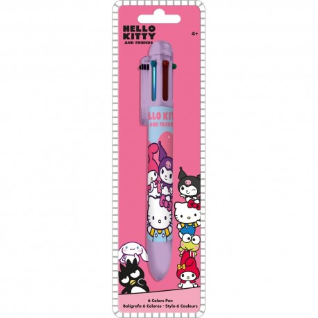 Boligrafo 6 Colores Hello Kitty & Friends - Kids Juguetes