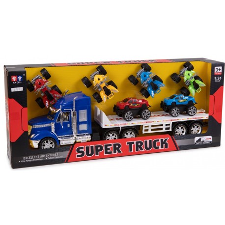 Camión Super Truck Remolque 6 Vehículos - Juguetes