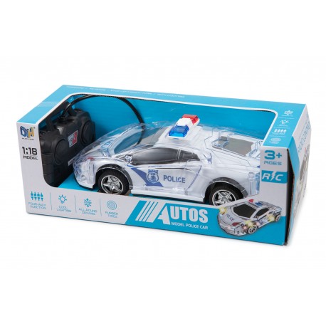 Coche Radio Control Policia con Luces - Juguetes