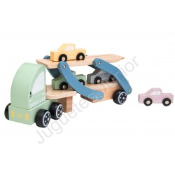 Camión Transporte de Coches de Madera - Juguetes Educativos