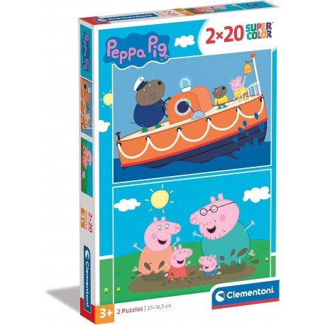 Puzzle Peppa Pig - 2x20 Piezas.- Puzzles Clementoni