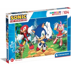 Puzzle Infantil 104 Piezas Sonic - Super Color - Clementoni