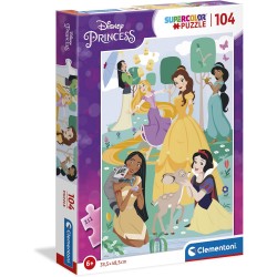 Puzzle Princesas Disney 104 Piezas Super Color - Puzzles Clementoni