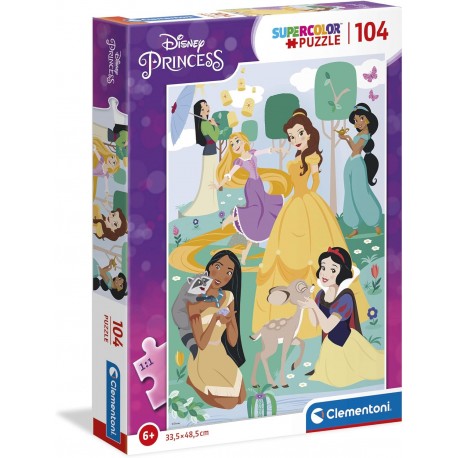 Puzzle Princesas Disney 104 Piezas Super Color - Puzzles Clementoni