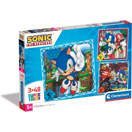 Puzzle Sonic 3x48 pzs.- Super Color Clementoni