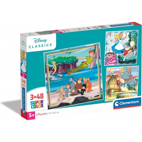 Puzzles Clasicos Disney 3x48 pzas - Super Color Clementoni