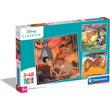 Puzzles Clasicos Disney 3 x 48 piezas - Super Color Clementoni