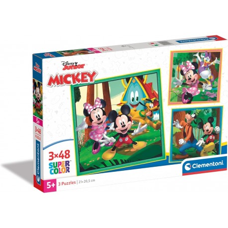 Puzzle Mickey and Friends Disney 3x48 pzas Super Color - Clementoni