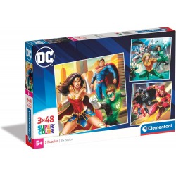 Puzzles Liga de la Justicia 3x48 Pzas DC Comics - Clementoni