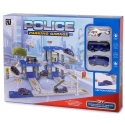 Parking Policía garaje con coches y helicóptero - Juguetes
