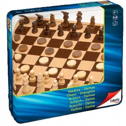 Ajedrez-Damas en Madera Caja Metal - Cayro