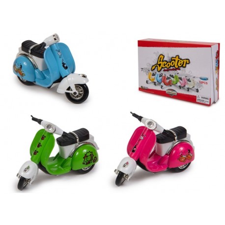 Moto Vespa Metal retrofricción (12 Uds.)- Expositores