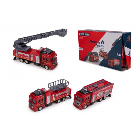 Camiones Bomberos Metal Retro 3 Modelos (Exp 6 Uds.) - Expositores