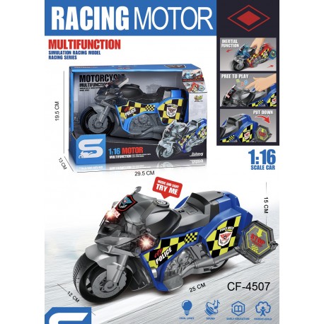 MOTO POLICIA MULTIFUNCIÓN ESCALA 1:16 LUZ Y SONIDO - Roymart