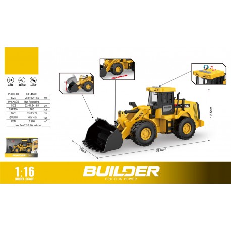 EXCAVADORA FRICCIÓN POWER ESCALA 1:16 LUZ Y SONIDO