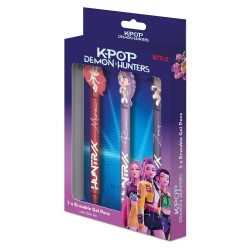 PACK 3 Boligrafos Tinta Borrable K-Pop Demon Hunters (Las Guerreras del K-POP) - Kids