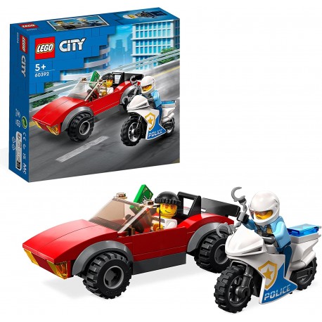 Moto de Policía y Coche a la Fuga- Lego City